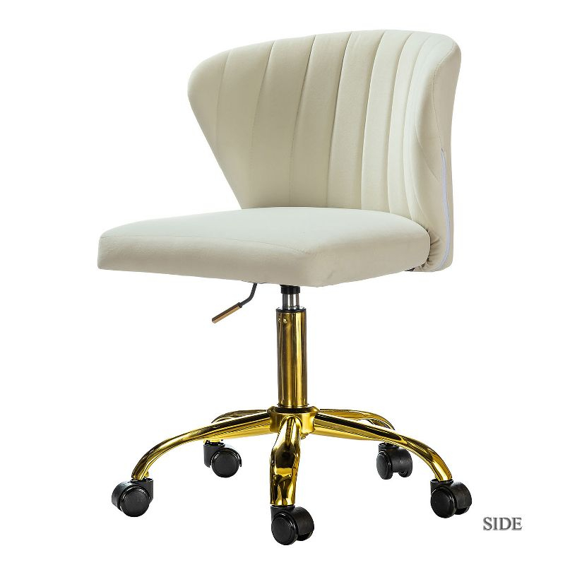 Ilia comtemperary wingback Task Chair Swivel Office Chair  with channel Tufted Back | Karat Home - IVORY