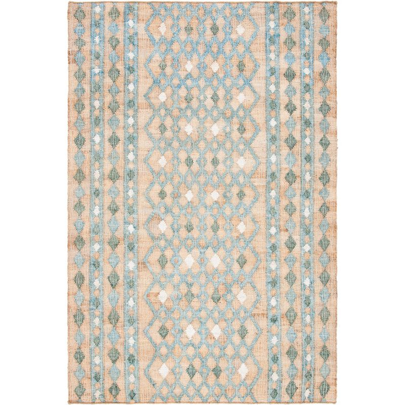 Kilim KLM759 Hand Woven Area Rug - Natural/Blue - 4'x6' - Safavieh.