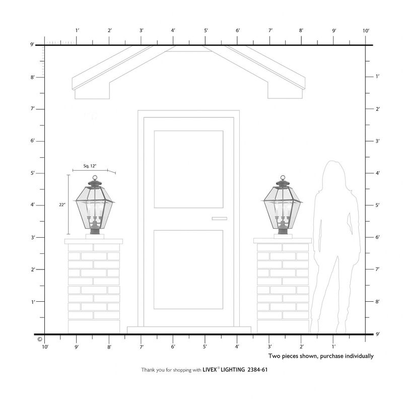 Livex Lighting Westover 3 - Light Post Light in  Charcoal