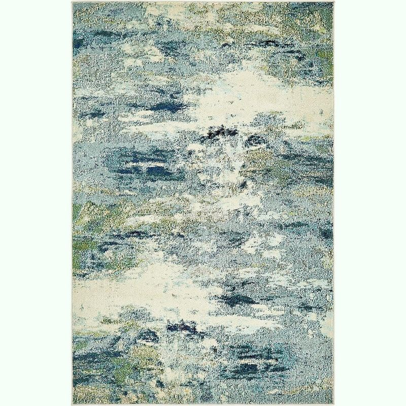 Unique Loom Chromatic Collection Area Rug - Avalon (4' 1" x 6' 1" Rectangle Light Blue/Gray)