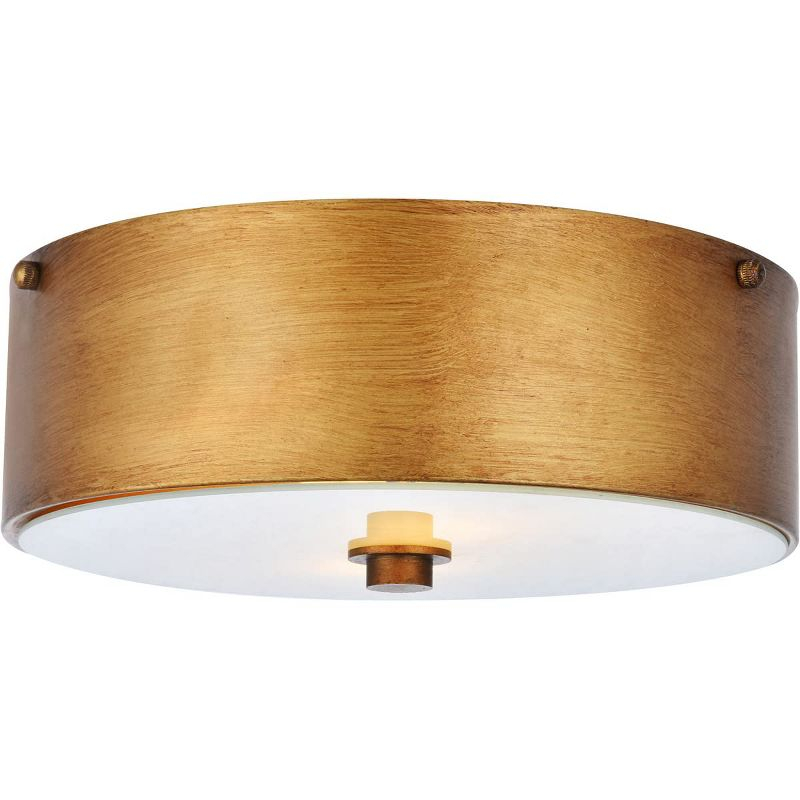 Elegant Lighting Hazen 2 light 12 inch Vintage Gold flush mount