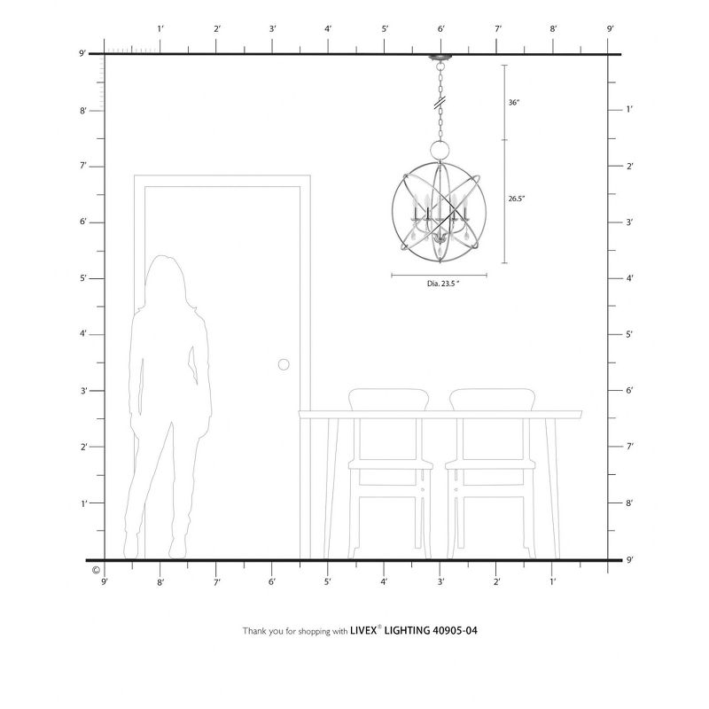 Livex Lighting Aria 5 - Light Chandelier in  Black