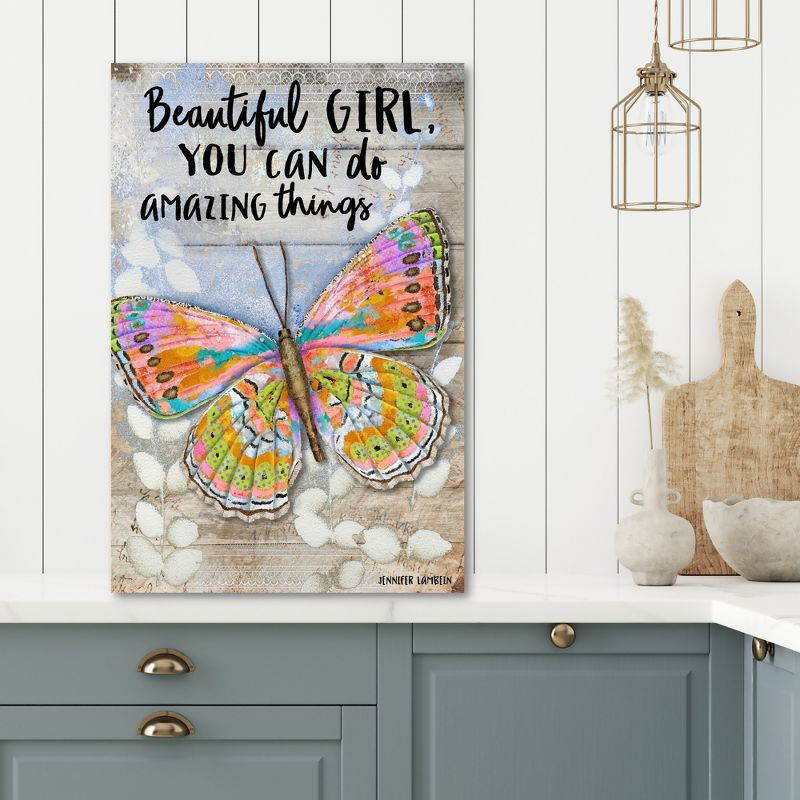 Courtside Market Beautiful Girl Butterfly 16x20 Gallery-Wrapped Canvas