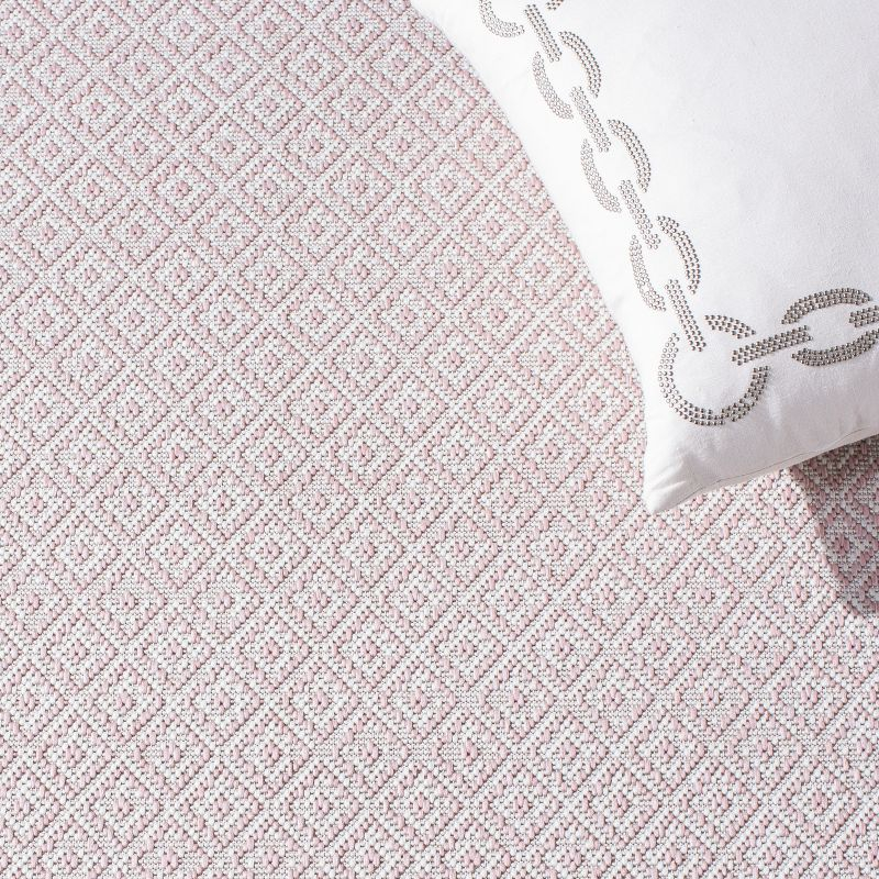 Courtyard CY8235 Power Loomed Indoor and Outdoor Accent Rug - Ivory/Soft Pink - 2'x3'7" - Safavieh