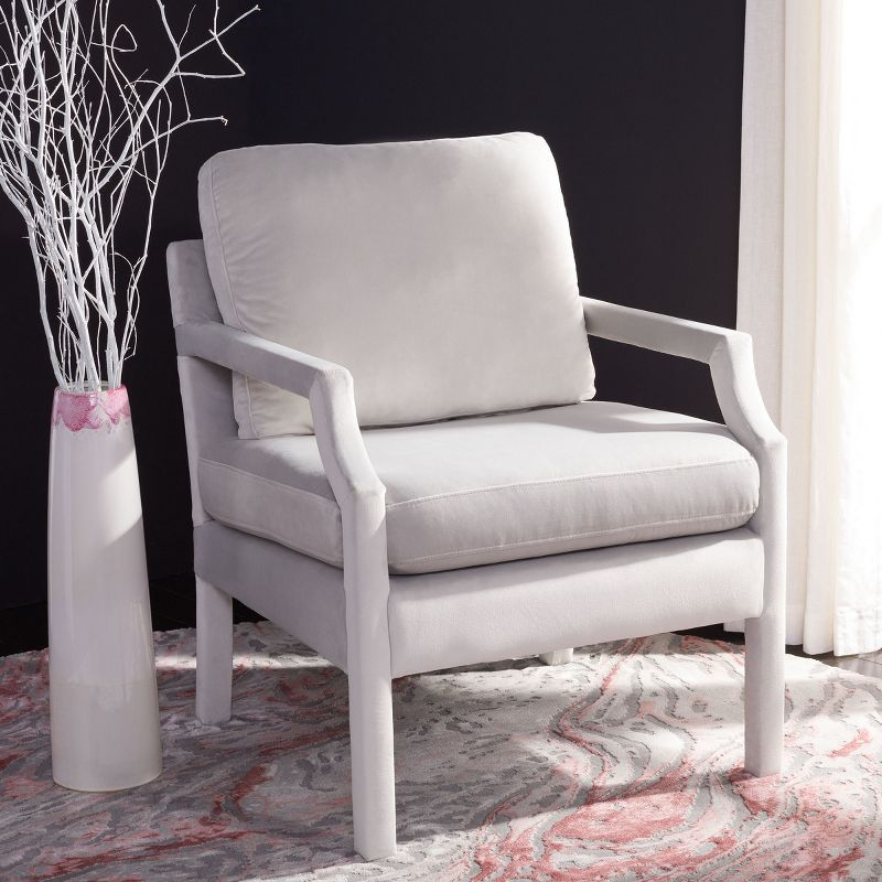 Genoa Upholstered Arm Chair - ACH4510 - Light Grey - Safavieh