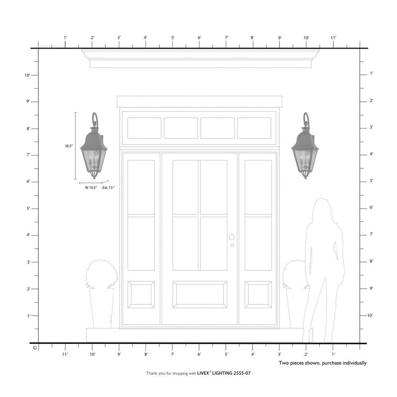 Livex Lighting Amwell 3 - Light Wall Light in  Bronze