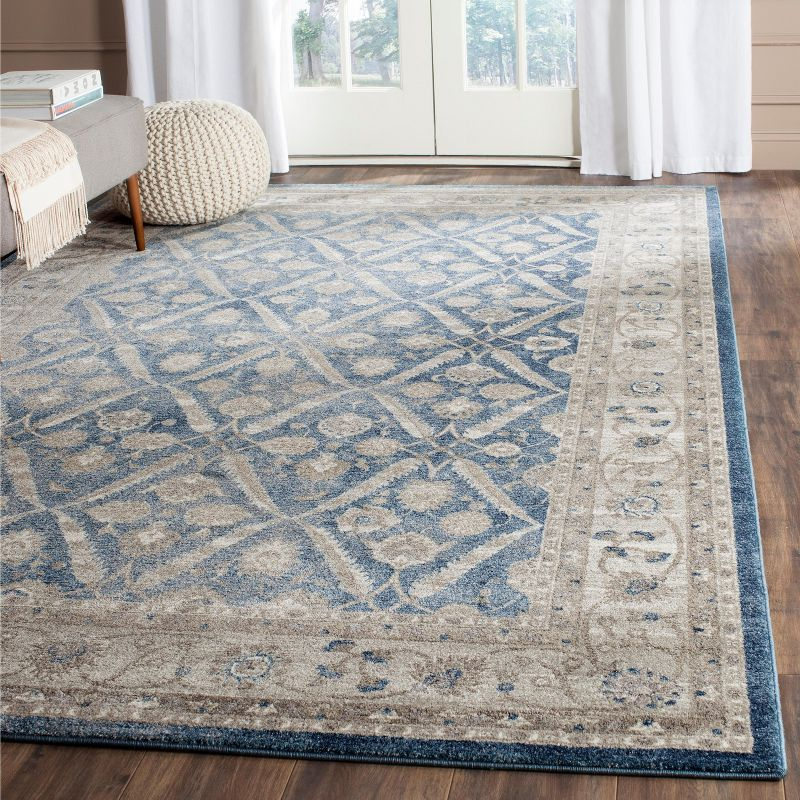 Sofia SOF378 Power Loomed Area Rug - Blue/Beige - 3'x5' - Safavieh.