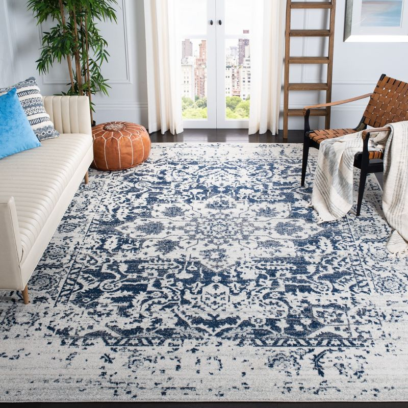 Madison MAD603 Power Loomed Indoor Area Rug - Cream/Navy - 8'x10' - Safavieh