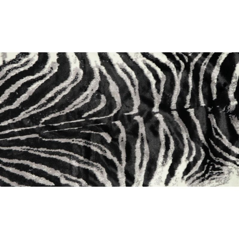 5'3"X7'10" Zebra Loomed Novelty Area Rug Gray - Erin Gates By Momeni: Luxury Animal Print, Indoor Low Pile Rug