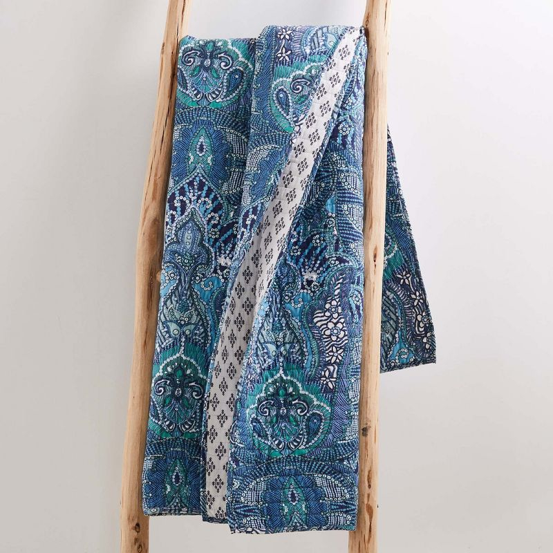 Levtex home Bellamy Teal Quilted Throw