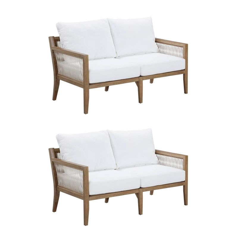 Nathan James Set of 2 Freya Outdoor Loveseat White
