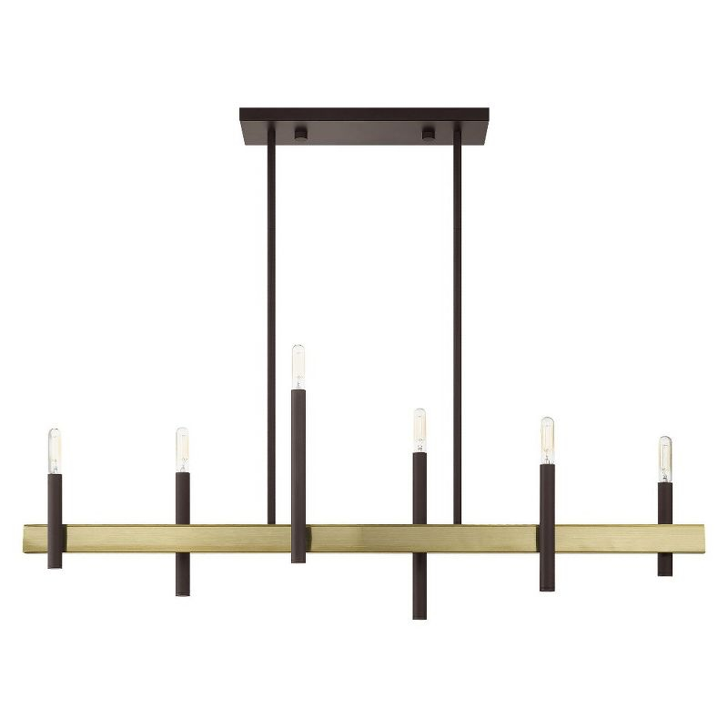 Livex Lighting Denmark 6 - Light Chandelier in  Bronze/Antique Brass