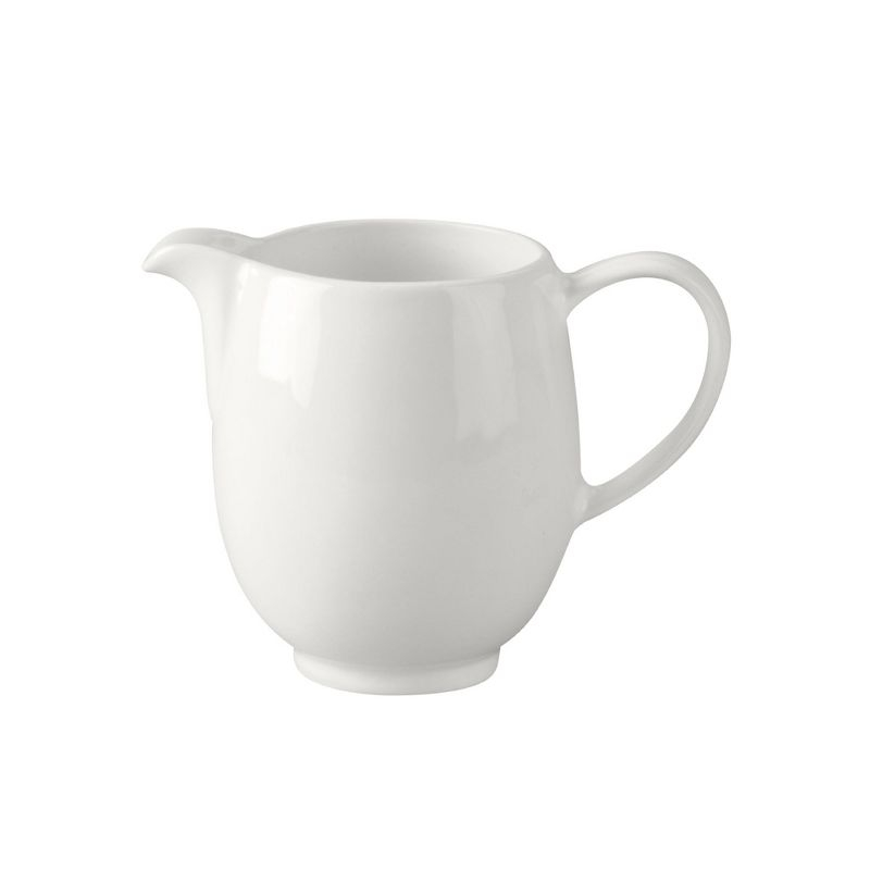 Portmeirion Soho Cream Jug - 6 oz Contemporary White Earthenware Creamer with Handle, Made in the UK, Microwave & Dishwasher Safe