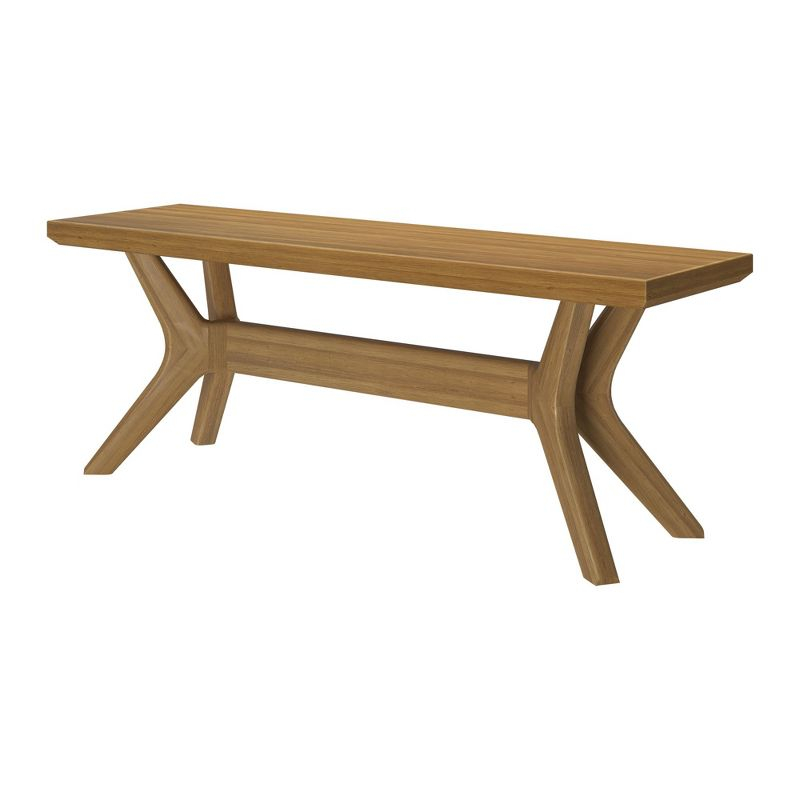 Plank+Beam Solid Wood Verso Dining Bench, 48" Entryway Bench, Minimalist Room Bench, Pecan