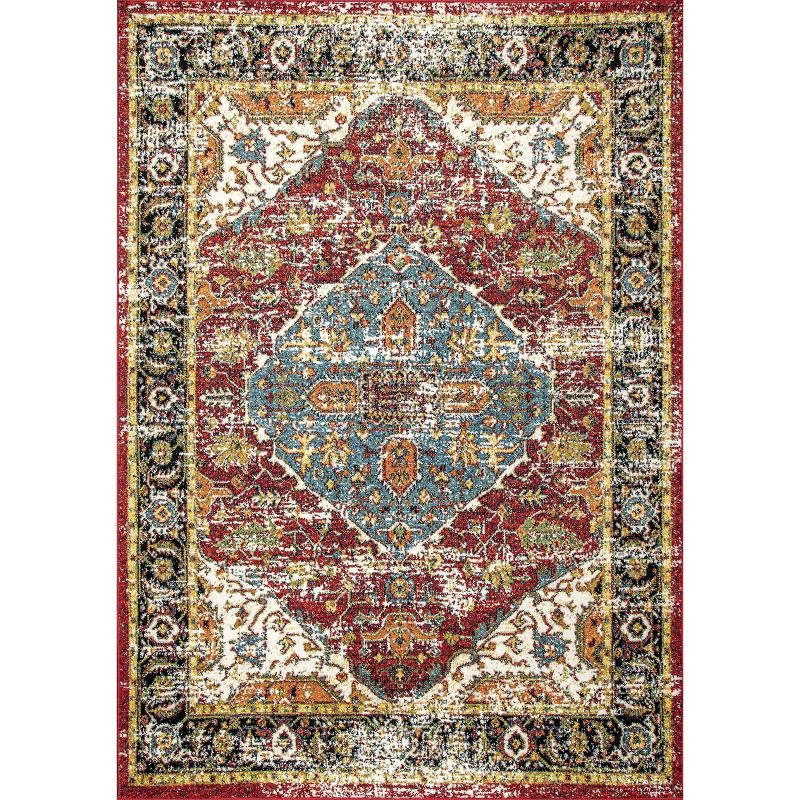 Nuloom Indoor/Outdoor Transitional Medallion Muriel Patio Area Rug, 4' x 6', Multi
