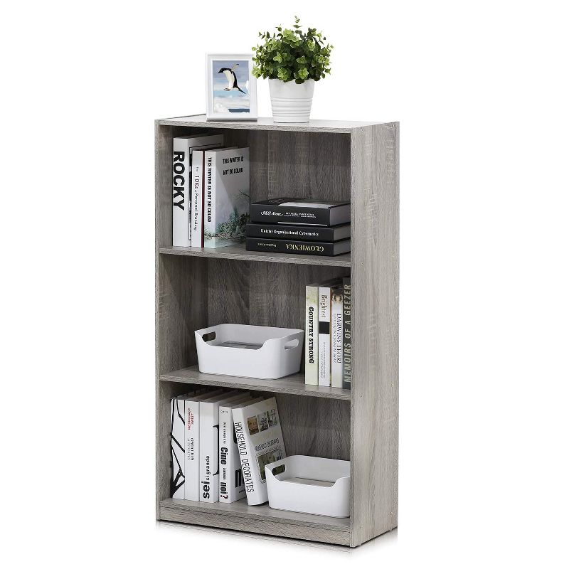 Furinno 3 Tier Storage Bookcase Open Shelf Display Cabinet,French Oak