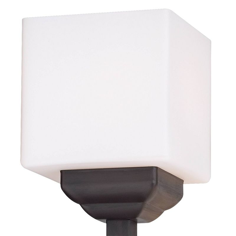 Franklin Iron Works Light Tree Rustic Torchiere Floor Lamp 72 1/2" Tall Bronze Iron 4-Light White Glass Shade Living Room Bedroom Office House Home