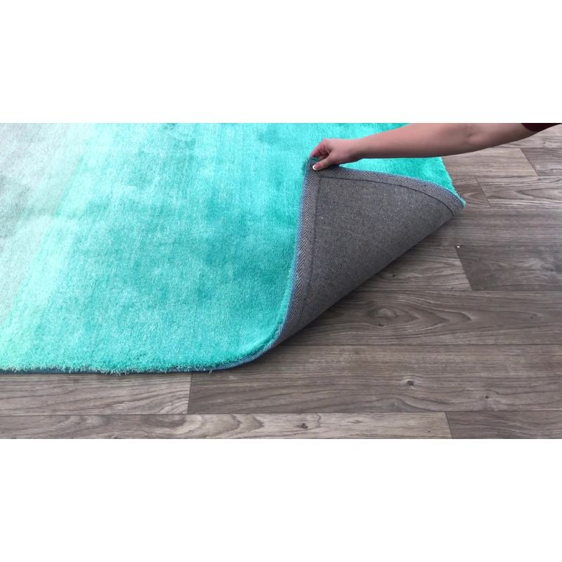 Nuloom Handmade Ombre Shag Shags Runner Indoor Area Rug - Turquoise 2' 6" x 8'
