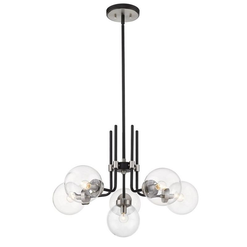 Z-Lite Parsons 6 - Light Chandelier in  Matte Black/Brushed Nickel