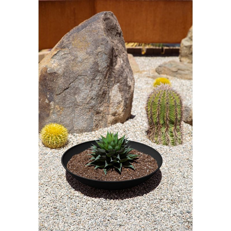 Veradek Mason Series Lane Bowl 24" Plastic-Stone Planter - Black