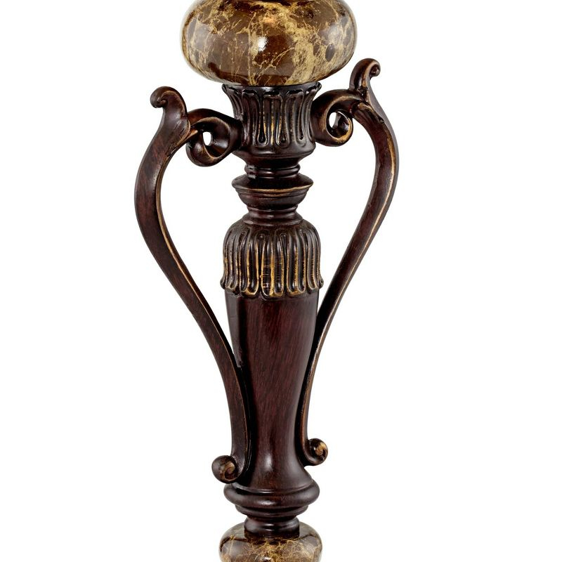 Kathy Ireland Traditional Table Lamps 26" High Set of 2 Bronze Alabaster Champagne Glass Shade Living Room Bedroom House Bedside