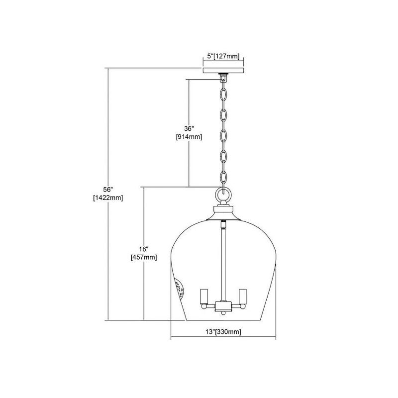 Elk Home Darlene 3 - Light Pendant in  Polished Chrome