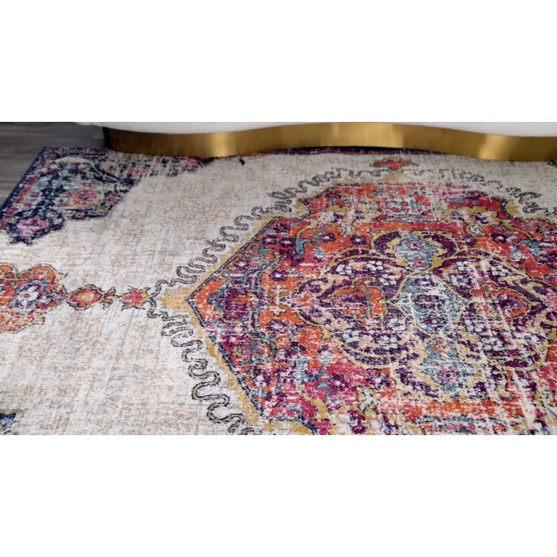 Nuloom Maranda Oriental/Persian 5x7 Indoor Area Rug for Living Room Bedroom Dining Room Kitchen, Dark Grey/Ivory