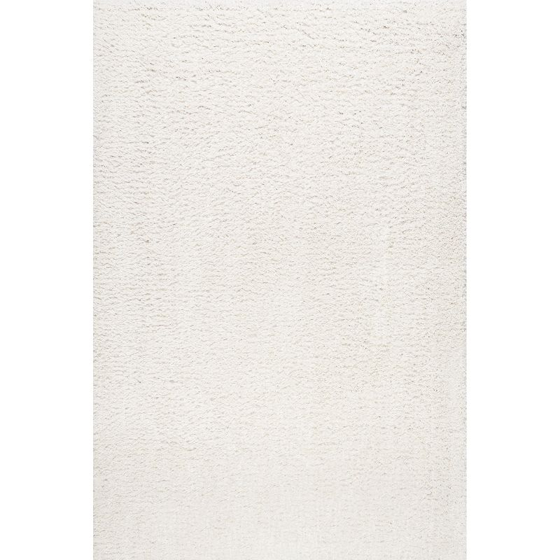 Nuloom Kara Solid 4x6 Shag Indoor Area Rug for Living Room Bedroom Dining Room Nursery, Ivory