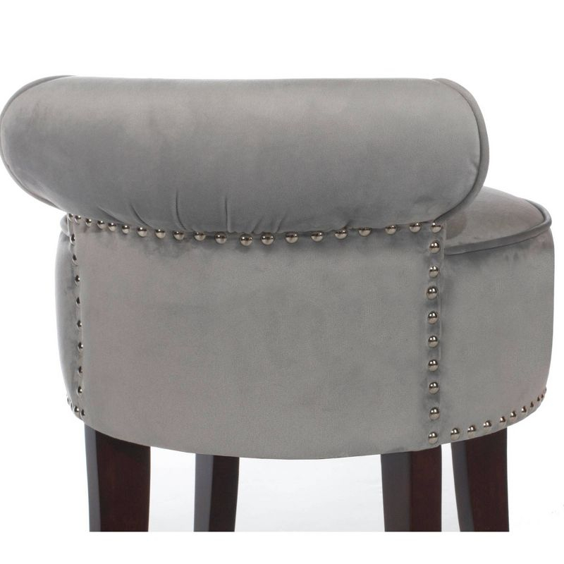 22.5" Lena Wood and Upholstered Vanity Stool Gray - Hillsdale Furniture