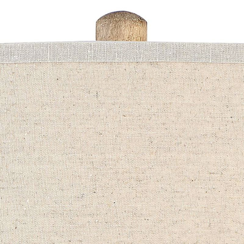 Barnes and Ivy Baluster Country Cottage Floor Lamp 63 1/2" Tall Pickled Wood Oatmeal Linen Drum Shade for Living Room Reading Bedroom Office House