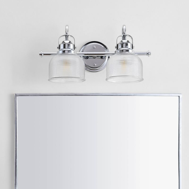 17.25" Metal/Glass Vanity Wall Light, ETL Listed, Bright Bathroom Fixture - JONATHAN Y