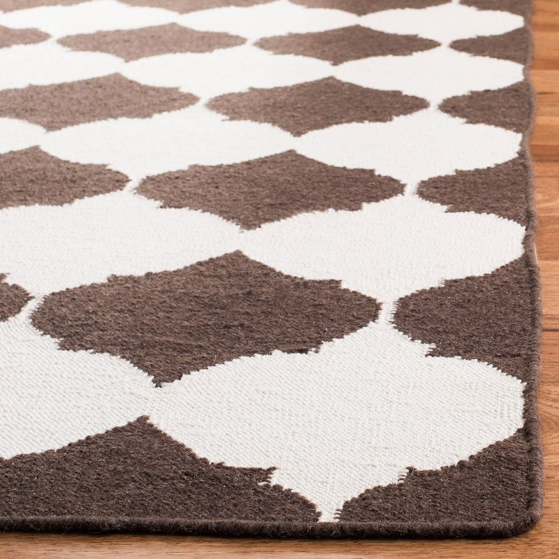 Dhurries DHU624 Hand Woven Area Rug - Brown/Ivory - 6'x9' - Safavieh.