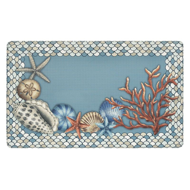 GoodGram Oversized Premium Anti Fatigue Memory Foam Kitchen Floor Mat - 30 in. W x 18 in. L, Nantucket Coastal