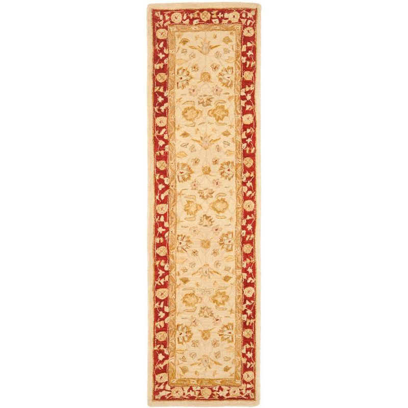 Anatolia AN522 Hand Tufted Indoor Runner Rug - Ivory/Red - 2'3"x14' - Safavieh