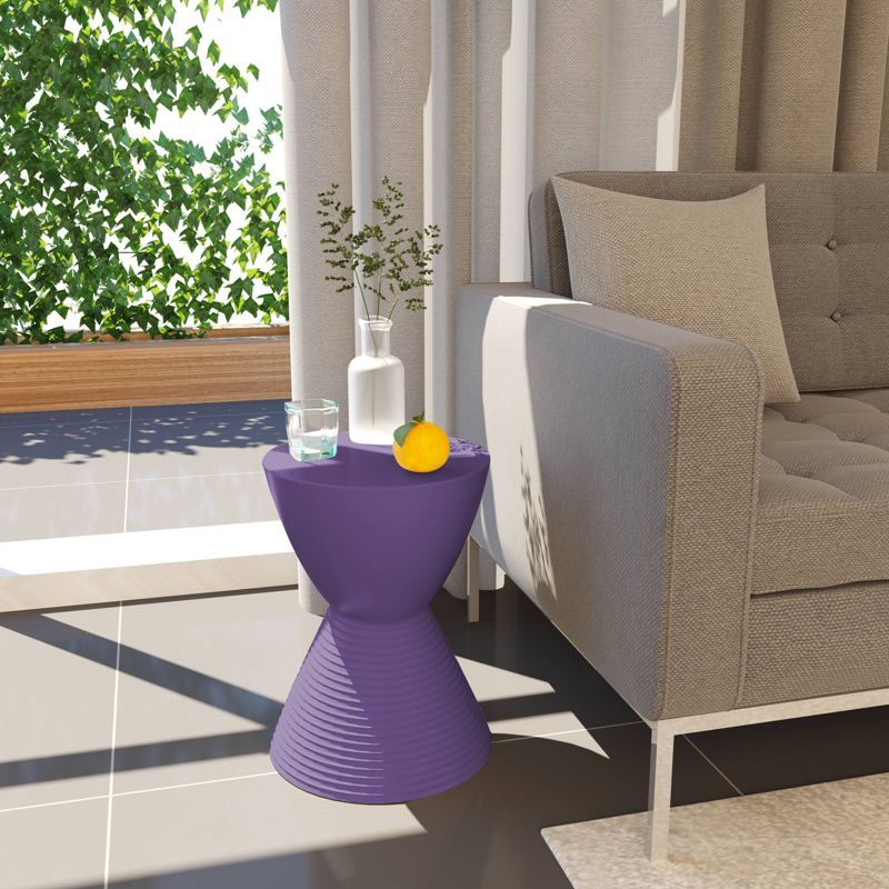 LeisureMod Boyd Side Table With Storage in Purple