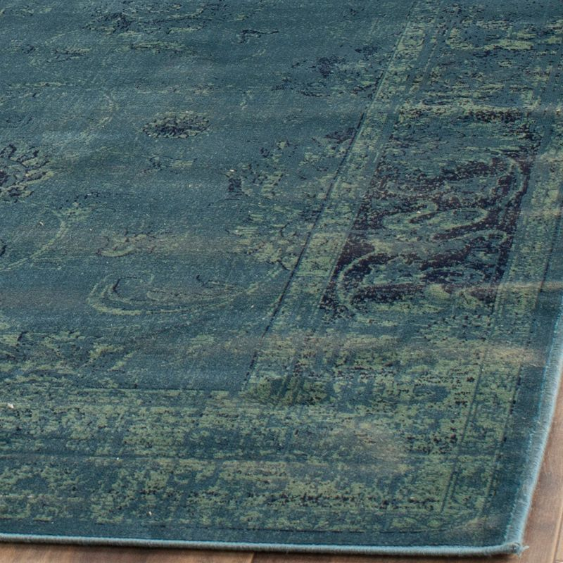 Vintage VTG117 Power Loomed Indoor Skid-Resistant Area Rug - Turquoise/Multi - 6'7"x9'2" - Safavieh