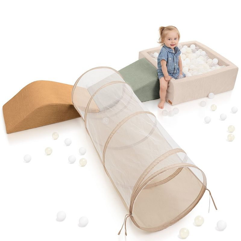 Fun Climbing Toy Set for Toddlers 1-3 - Includes Tunnel, Ball Pit & Climbing Blocks for Endless Indoor Fun - Safe Foam Play Gym for Babies/Kids