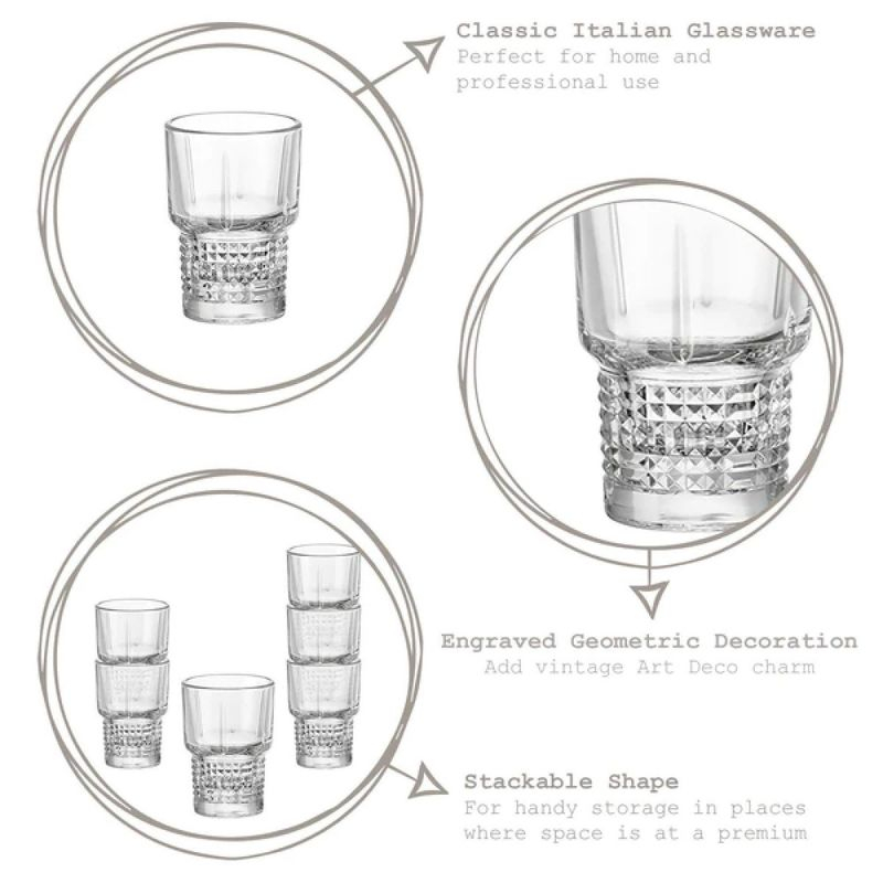 Bormioli Rocco Bartender Novecento Shot Glass - Set of 6