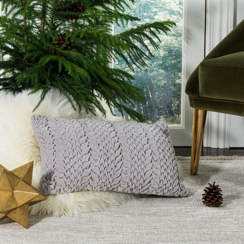 Barlett Pillow - Light Grey - 12"X20" - Safavieh