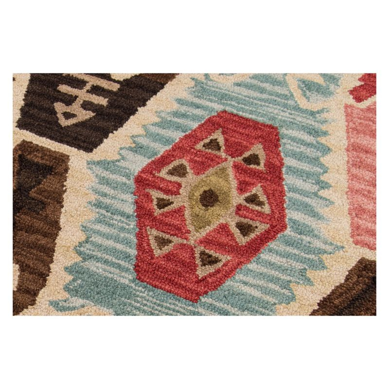 Momeni Tangier Uriel Multi 2' X 3' Accent Rug: Wool, Geometric, Handmade, Medium Pile, Bohemian Style, Indoor Use