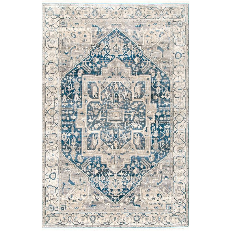 Nuloom Harriet Oriental/Persian 4x6 Indoor Area Rug for Living Room Bedroom Dining Room Kitchen, Grey/Multicolor
