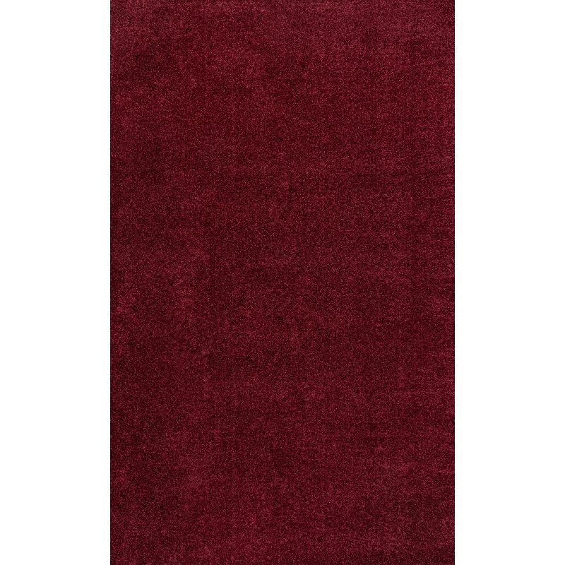 5'x8' Haze Solid Low-Pile, Dark Red - JONATHAN Y