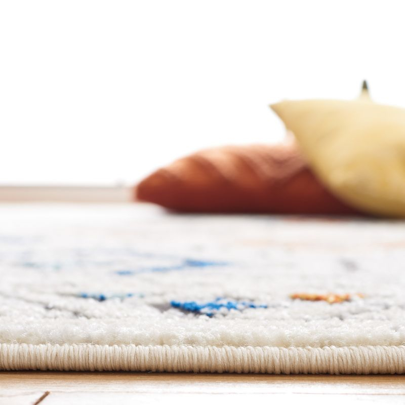 Tulum TUL662 Power Loomed Indoor Area Rug - Ivory Grey/Blue Rust - 8'x10' - Safavieh