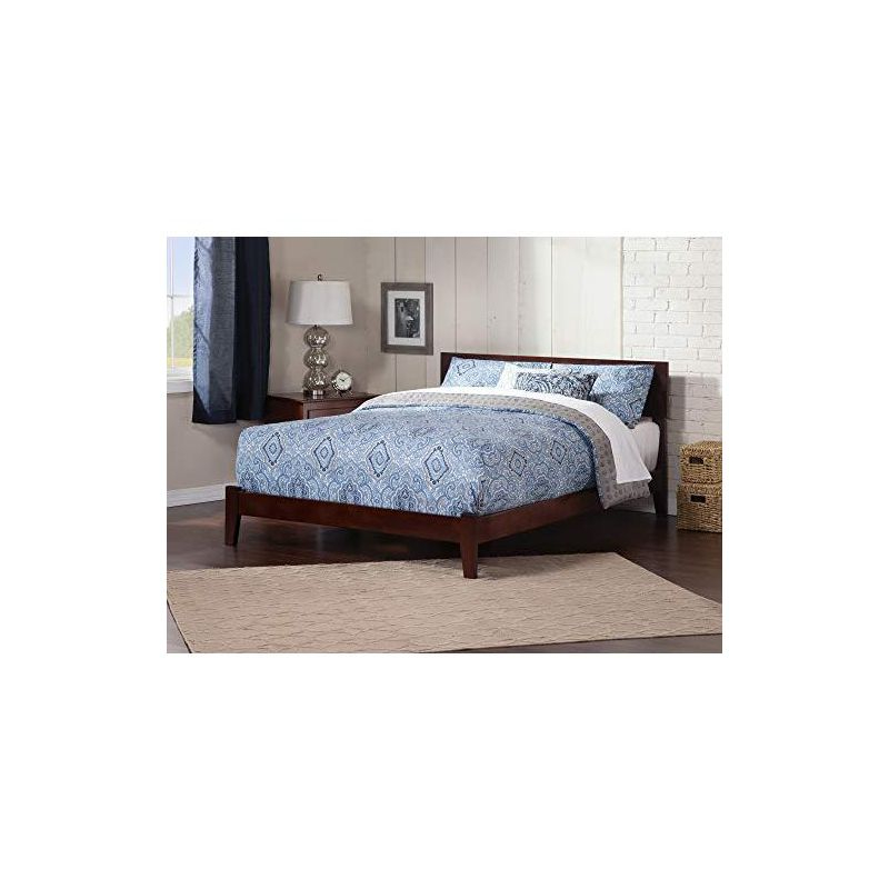 AFI Furnishings Orlando Queen Traditional Bed with Open Footboard and Turbo Charger in Walnut