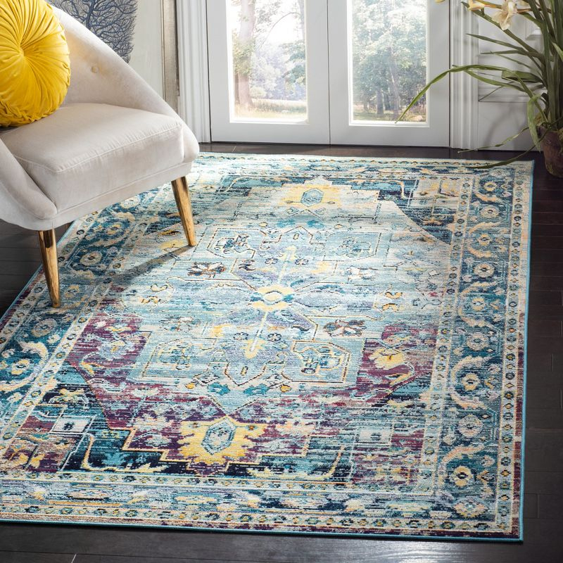 Crystal CRS503 Power Loomed Indoor Area Rug - Teal/Purple - 8'x10' - Safavieh