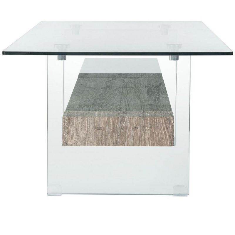 Kayley Coffee Table - Glass/Grey Oak - Safavieh