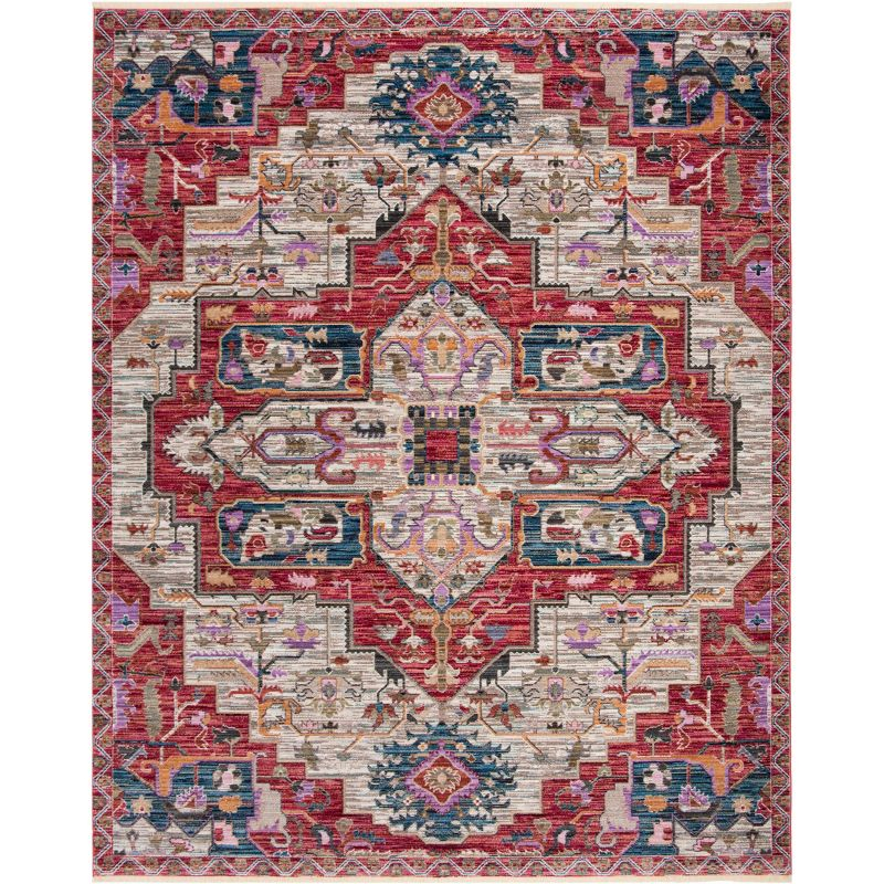 Nirvana NVA132 Power Loomed Area Rug - Creme/Red - 9'x13' - Safavieh.