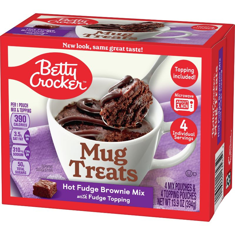 Betty Crocker Mug Treats Hot Fudge Brownie Cake Mix - 13.9oz/4ct