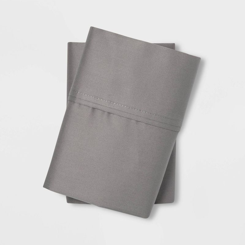 King Solid Performance 400 Thread Count Pillowcase Set Gray - Threshold™