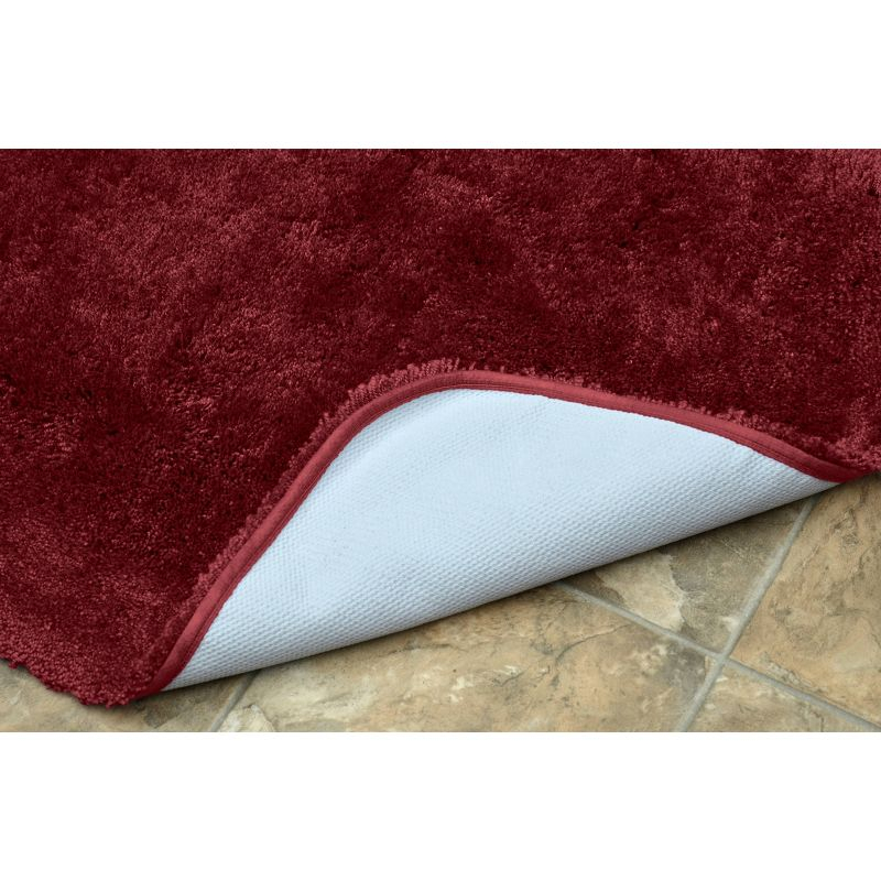 Garland Rug 3pc Finest Luxury Ultra Plush Washable Nylon Bath Rug Set Red : Microfiber, Machine Washable, Non-Slip Backing